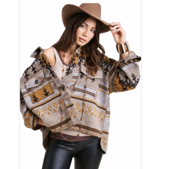 Jackets & Blazers - Yellowstone Aztec Shacket Jacket NWT